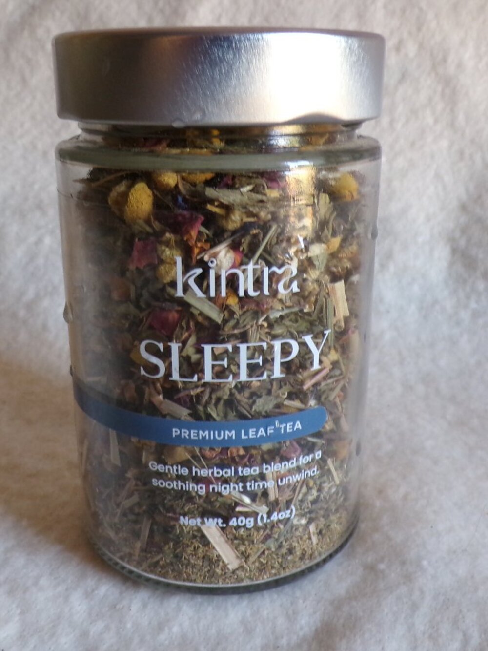 KINTRA Sleepy Premium LOOSE Tea Leaves New in Sealed Glass Bottle